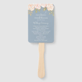 Elegantes Hochzeitsprogramm Watercolor Dusty Blue Fächer