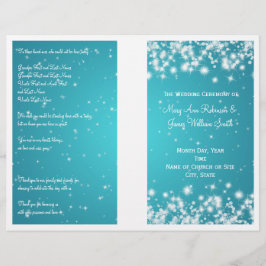 Elegantes Hochzeitsprogramm Winter Sparkle Blue