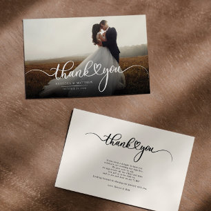 Elegantes Hochzeitssemble Foto Vielen Dank Mitteilungskarte