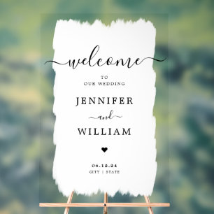 Elegantes Hochzeitssemble Party Willkommen Paint W Acrylschild