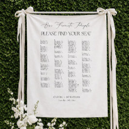 Elegantes Hochzeitssitzplan-Alphabet-Gewebe Wandteppich