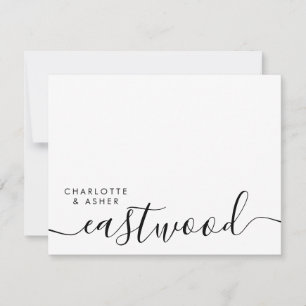 Elegantes Hochzeitsskript Monogramm Mitteilungskarte