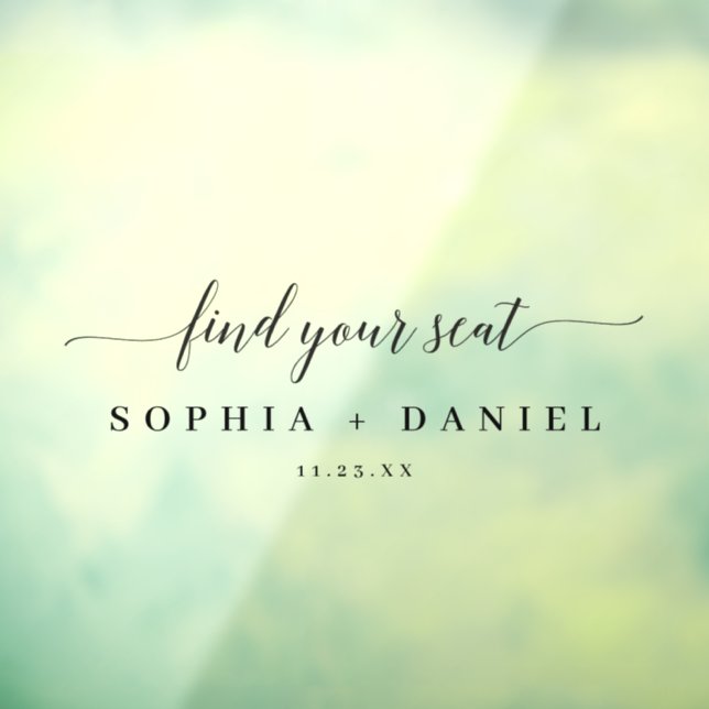 Elegantes Hochzeitsstift Finden Sie Ihren Platz Fensteraufkleber (Blatt 3)