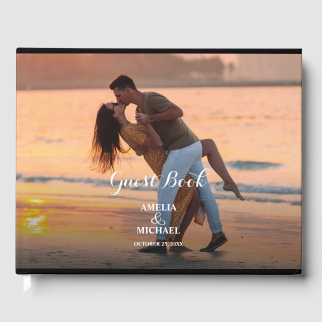Elegantes Hochzeitsstil-Foto Gästebuch (Vorderseite)