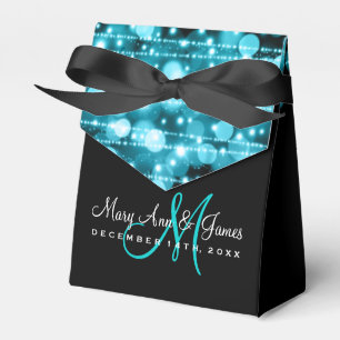 Elegantes Hochzeitsstil Glitzern Türkis Party Geschenkschachtel