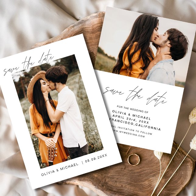 Elegantes Hochzeitsstil Save the Date Foto Minimal (Von Creator hochgeladen)