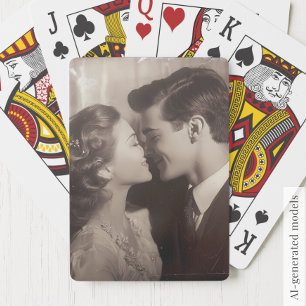 Elegantes Hochzeitstag-Andenken Paar-Foto Spielkarten