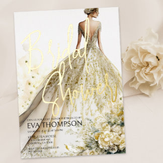 Elegantes Hochzeitstil-Brautparty Folieneinladung