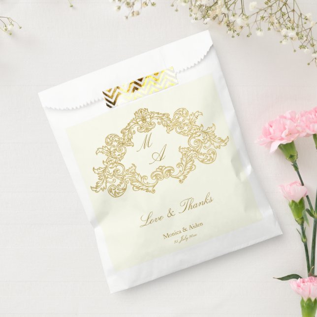 Elegantes Hochzeitstil für Elfenbein und Gold Geschenktütchen (Versiegelt)