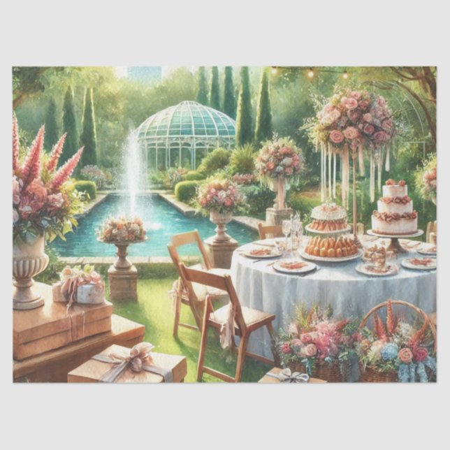 Elegantes Hochzeitstisch Party - Geschenke Blume Seidenpapier (Vorderseite)