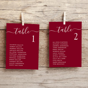 Elegantes Hochzeitstisch-Sitzplan-Karten im Chic S Einladung