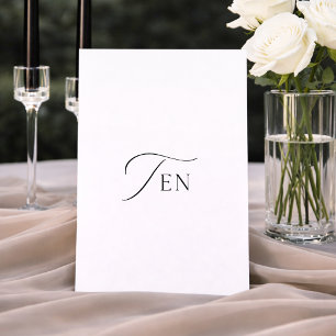 Elegantes Hochzeitstisch-Zehn-Schild Einladung