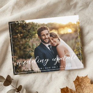 Elegantes Hochzeitsupdate-Foto Postkarte