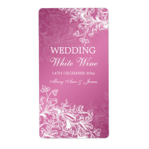 Elegantes Hochzeitweiliges Weinlabel Vintage Wirbe
