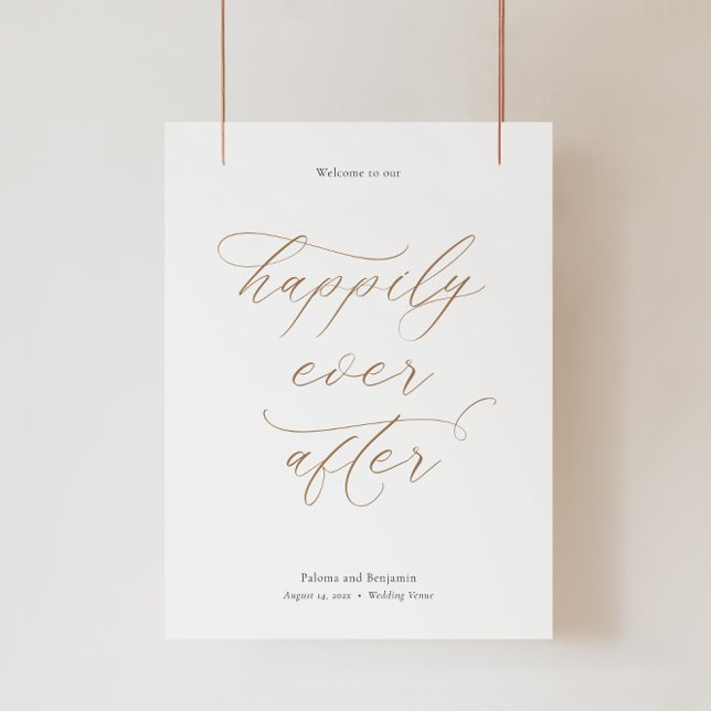 Elegantes Hochzeitwillkommenszeichen mit Kalligraf Poster (Von Creator hochgeladen)