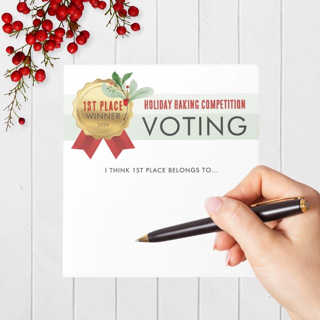 Elegantes Holiday Contest Voting Notepad Pack von  Notizblock (Holiday Contest Voting Notepad Pack of 40 for Christmas Cookie, Ugly Sweater and Baking Competitions)