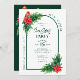 Elegantes Holiday Grüne Weihnachten Party Einladung