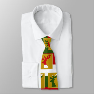 Elegantes Holiday Rentier Muster Green Red & Gold Krawatte