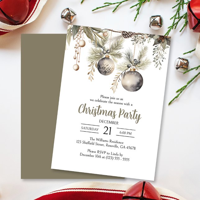 Elegantes Holiday Season Weihnachten Party Einladung (Invite your guests to your Christmas celebration with this heartwarming and cozy holiday invitation.)