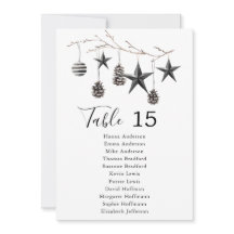 Elegantes Holiday Table Card Numbers Sitzkarte