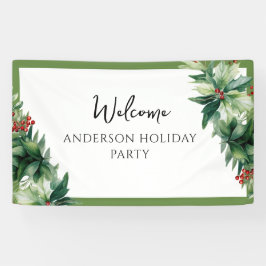 Elegantes Holly Berries Weihnachtsgeschenk Party W Banner