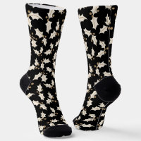 Elegantes Holly Pattern Schwarz, Elfenbein, Gold