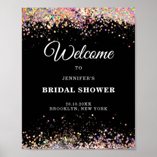 Elegantes holografisches Glitter-BRIDAL-SHOWER-Sch Poster