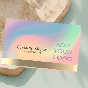 Elegantes holografisches Ombre Fügen Sie Ihr Logo  Visitenkarte