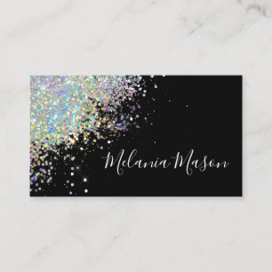 Elegantes holografisches Roségold-Glitter-Make-up Visitenkarte