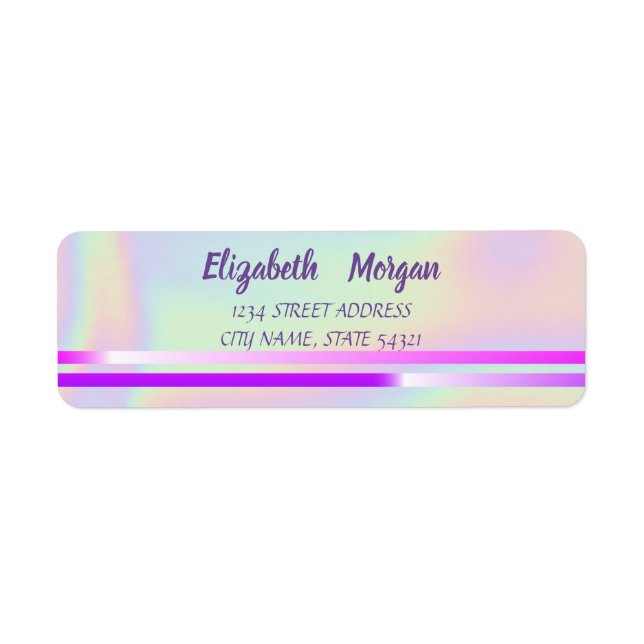 Elegantes Holografy, Stripes Address Label (Vorne)