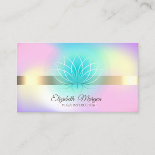 Elegantes Holographic Gold, Lotus Yoga Instructor Visitenkarte