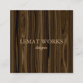 Elegantes Holz 2 Quadratische Visitenkarte