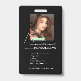 Elegantes Homeschooling School ID Black Abzeichen Ausweis