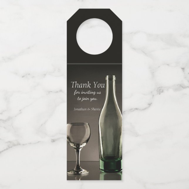 Elegantes Hostess Geschenk Wein Flasche Hanger Flaschenanhänger (Vorderseite)