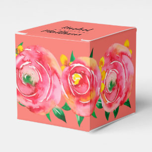 Elegantes Hot Pink Wasserfarbenflora am Living Cor Geschenkschachtel