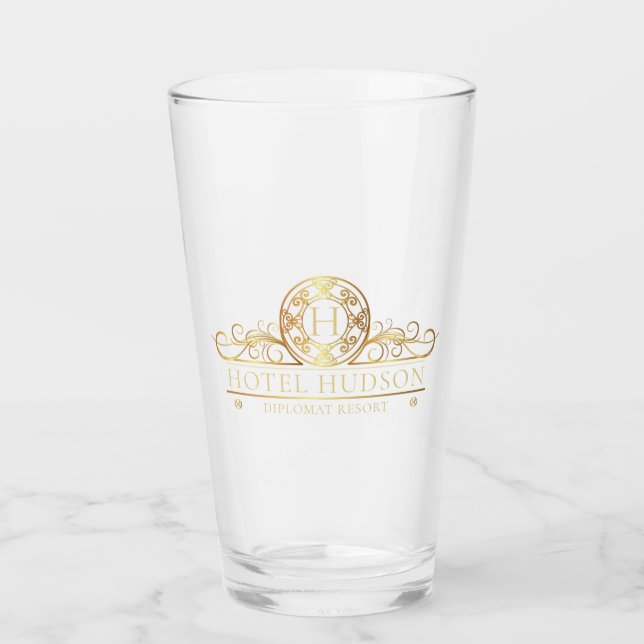 Elegantes Hotel Business Gold Glas (Vorderseite)