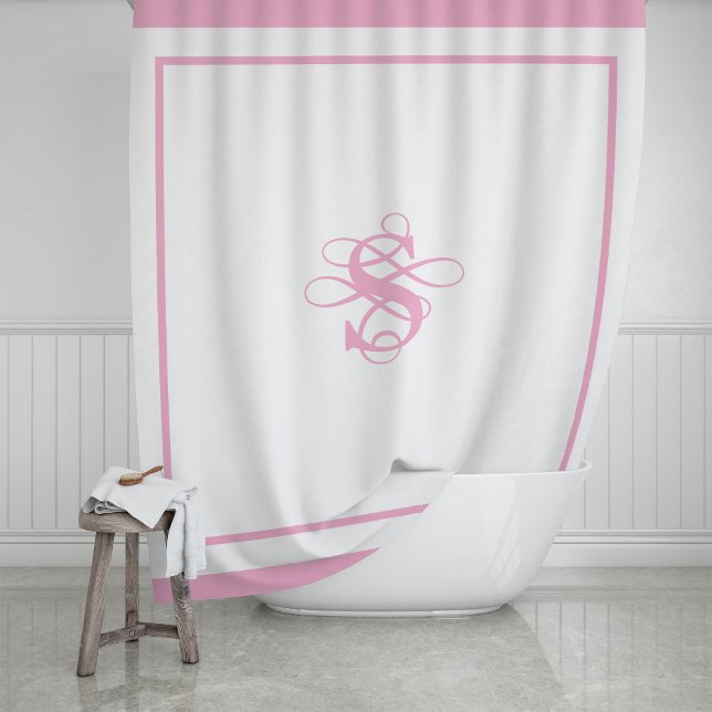 Elegantes Hotel Chic Stilvolles Monogramm Duschvorhang (Von Creator hochgeladen)
