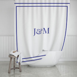 Elegantes Hotel Chic Stilvolles Monogramm Und-Zeic Duschvorhang
