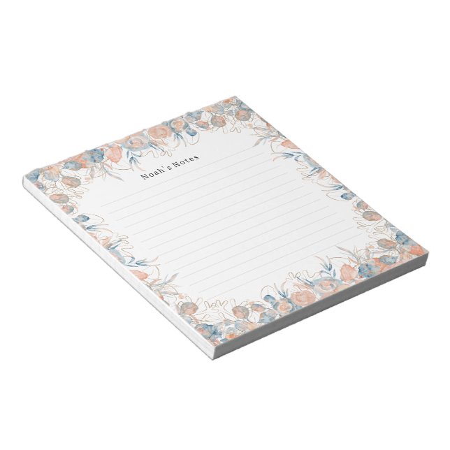 Elegantes Hübsches botanisches Blume-Notebook Notizblock (angewinkelt)