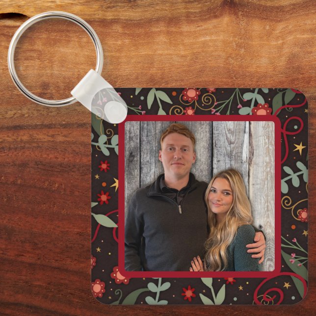 Elegantes Hübsches Foto Schlüsselanhänger (Vorderseite)