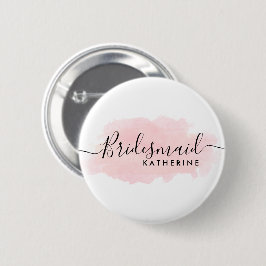 Elegantes hübsches Küken-Rosa-Aquarellmädchen Button
