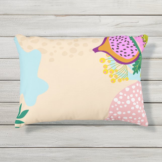 Elegantes hübsches Muster rosa und abstrakt Kissen Für Draußen (Vorderseite)