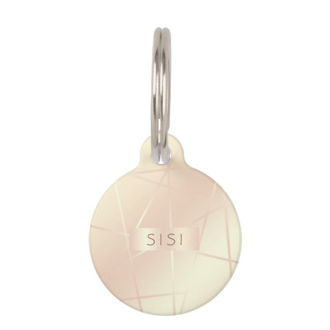 Elegantes hübsches Rosengold u. erröten rosa Haustiermarke (Vorderseite)