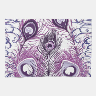 Elegantes hübsches violettes Pfauenfedern-Design Handtuch