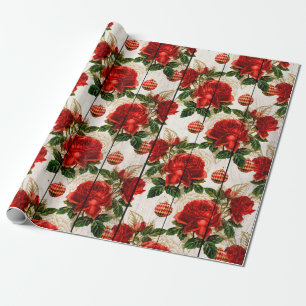 Elegantes hübsches Weihnachtsblumenmuster Geschenkpapier