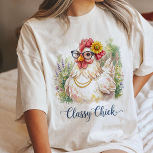 Elegantes Hühner-Wasserfarben-Kunstwerk Tri-Blend Shirt