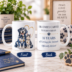 Elegantes Hund Katze Tierarzt Ruhestand Geschenk Kaffeetasse