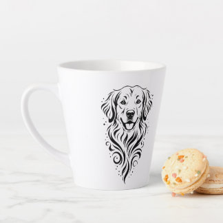 Elegantes Hundeporträt Schwarz-Weiß-Hundefreund Milchtasse