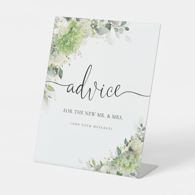 Elegantes Hydrangeen-Ratgeber-Schild Sockelschild (Vorderseite)
