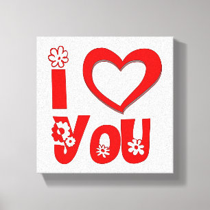 Elegantes I Love You Wurfkissen Minimalistisches Leinwanddruck